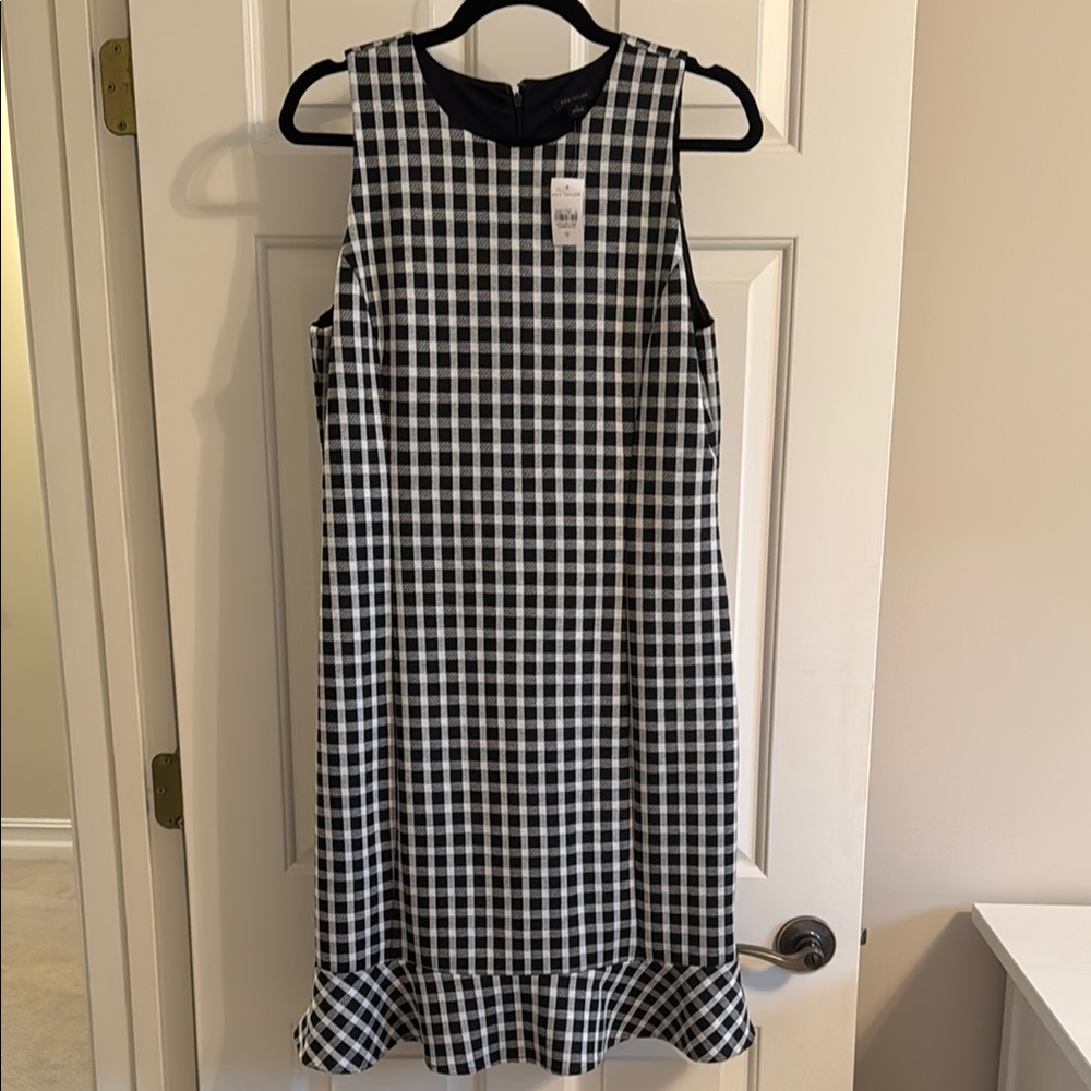 Ann Taylor Black and White Checkered Dress